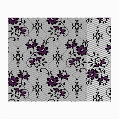 Elegant Purple Floral Jacquard Mesh Lace Fabric Small Glasses Cloth (2 Sides) from ArtsNow.com Front