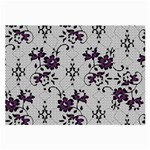 Elegant Purple Floral Jacquard Mesh Lace Fabric Large Glasses Cloth (2 Sides)