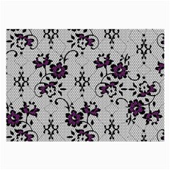 Elegant Purple Floral Jacquard Mesh Lace Fabric Large Glasses Cloth (2 Sides) from ArtsNow.com Back