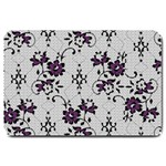 Elegant Purple Floral Jacquard Mesh Lace Fabric Large Doormat