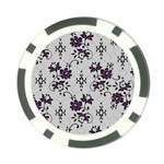 Elegant Purple Floral Jacquard Mesh Lace Fabric Poker Chip Card Guard