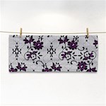 Elegant Purple Floral Jacquard Mesh Lace Fabric Hand Towel