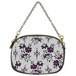 Elegant Purple Floral Jacquard Mesh Lace Fabric Chain Purse (One Side)