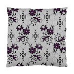 Elegant Purple Floral Jacquard Mesh Lace Fabric Standard Cushion Case (One Side)