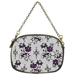 Elegant Purple Floral Jacquard Mesh Lace Fabric Chain Purse (Two Sides)