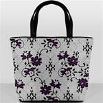 Elegant Purple Floral Jacquard Mesh Lace Fabric Bucket Bag