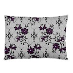 Elegant Purple Floral Jacquard Mesh Lace Fabric Pillow Case