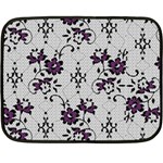 Elegant Purple Floral Jacquard Mesh Lace Fabric Fleece Blanket (Mini)