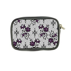 Elegant Purple Floral Jacquard Mesh Lace Fabric Coin Purse from ArtsNow.com Back