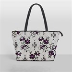 Elegant Purple Floral Jacquard Mesh Lace Fabric Classic Shoulder Handbag