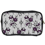 Elegant Purple Floral Jacquard Mesh Lace Fabric Toiletries Bag (Two Sides)