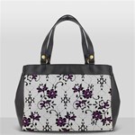 Elegant Purple Floral Jacquard Mesh Lace Fabric Oversize Office Handbag