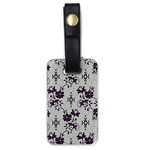 Elegant Purple Floral Jacquard Mesh Lace Fabric Luggage Tag (one side)