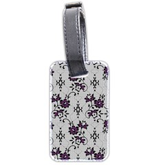 Elegant Purple Floral Jacquard Mesh Lace Fabric Luggage Tag (two sides) from ArtsNow.com Front