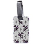 Elegant Purple Floral Jacquard Mesh Lace Fabric Luggage Tag (two sides)