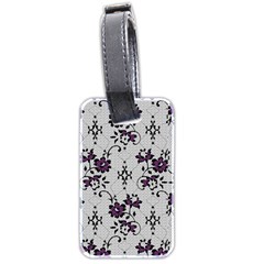 Elegant Purple Floral Jacquard Mesh Lace Fabric Luggage Tag (two sides) from ArtsNow.com Back