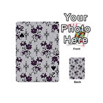 Elegant Purple Floral Jacquard Mesh Lace Fabric Playing Cards 54 Designs (Mini)