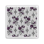 Elegant Purple Floral Jacquard Mesh Lace Fabric Memory Card Reader (Square)