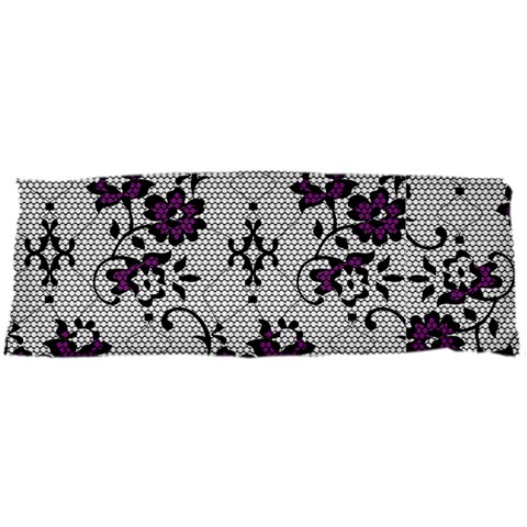 Elegant Purple Floral Jacquard Mesh Lace Fabric 15 x40  Body Pillow Case Dakimakura (Two Sides) from ArtsNow.com Front