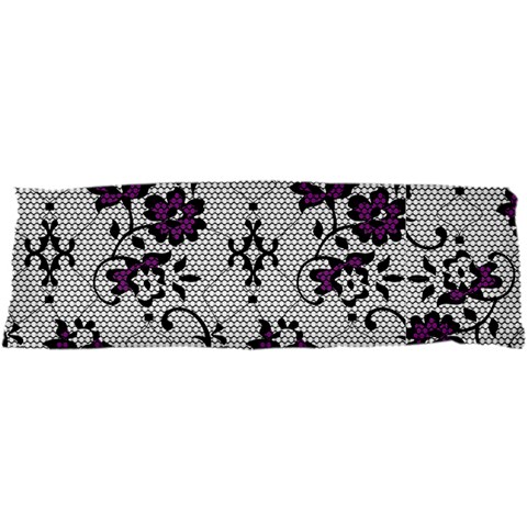 Elegant Purple Floral Jacquard Mesh Lace Fabric 21 x63  Body Pillow Case Dakimakura (Two Sides) from ArtsNow.com Back