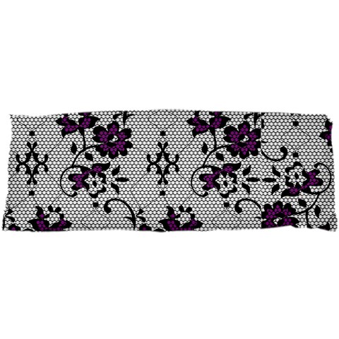 Elegant Purple Floral Jacquard Mesh Lace Fabric 25 x67  Body Pillow Case Dakimakura (Two Sides) from ArtsNow.com Back