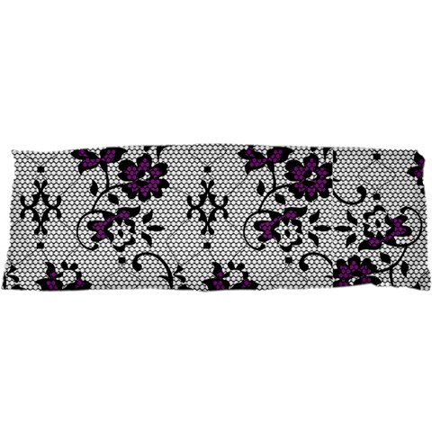 Elegant Purple Floral Jacquard Mesh Lace Fabric 25 x71  Body Pillow Case Dakimakura (Two Sides) from ArtsNow.com Front