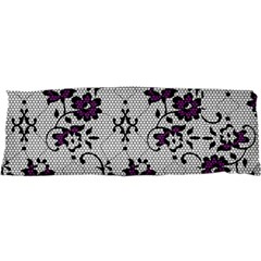 Elegant Purple Floral Jacquard Mesh Lace Fabric 25 x71  Body Pillow Case Dakimakura (Two Sides) from ArtsNow.com Back