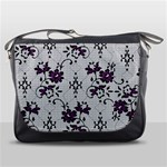 Elegant Purple Floral Jacquard Mesh Lace Fabric Messenger Bag