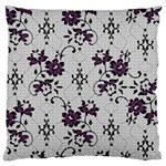 Elegant Purple Floral Jacquard Mesh Lace Fabric Large Cushion Case (One Side)