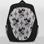 Elegant Purple Floral Jacquard Mesh Lace Fabric Backpack Bag