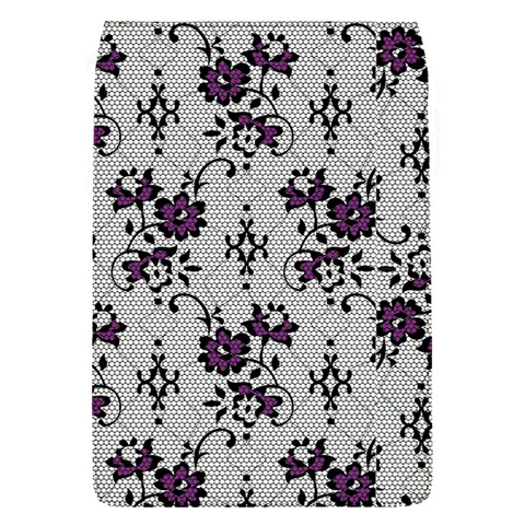 Elegant Purple Floral Jacquard Mesh Lace Fabric Removable Flap Cover (S) from ArtsNow.com Front