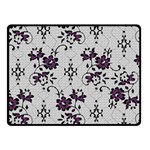 Elegant Purple Floral Jacquard Mesh Lace Fabric Two Sides Fleece Blanket (Small)