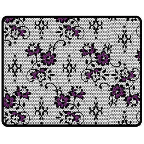 Elegant Purple Floral Jacquard Mesh Lace Fabric Two Sides Fleece Blanket (Medium) from ArtsNow.com 58.8 x47.4  Blanket Front