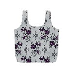 Elegant Purple Floral Jacquard Mesh Lace Fabric Full Print Recycle Bag (S)