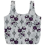 Elegant Purple Floral Jacquard Mesh Lace Fabric Full Print Recycle Bag (XL)