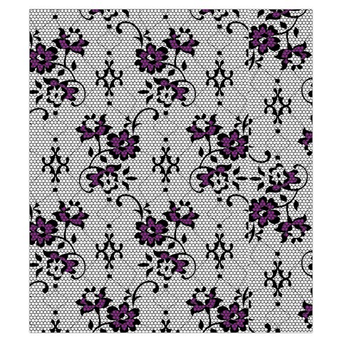 Elegant Purple Floral Jacquard Mesh Lace Fabric Drawstring Pouch (Small) from ArtsNow.com Front