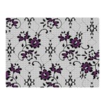 Elegant Purple Floral Jacquard Mesh Lace Fabric Two Sides Premium Plush Fleece Blanket (Mini)