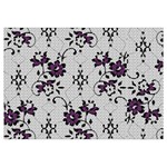 Elegant Purple Floral Jacquard Mesh Lace Fabric 14 x22  Lumbar Throw Cushion Case (Two Sides)