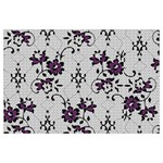 Elegant Purple Floral Jacquard Mesh Lace Fabric 16 x24  Lumbar Throw Cushion Case (Two Sides)