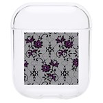 Elegant Purple Floral Jacquard Mesh Lace Fabric Hard PC AirPods 1/2 Case