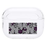 Elegant Purple Floral Jacquard Mesh Lace Fabric Hard PC AirPods Pro Case