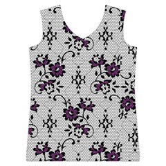 Elegant Purple Floral Jacquard Mesh Lace Fabric Women s Basketball Tank Top from ArtsNow.com Front