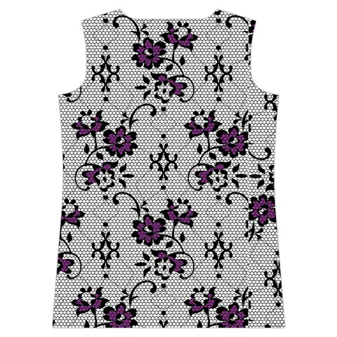 Elegant Purple Floral Jacquard Mesh Lace Fabric Women s Basketball Tank Top from ArtsNow.com Back