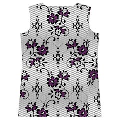 Elegant Purple Floral Jacquard Mesh Lace Fabric Women s Basketball Tank Top from ArtsNow.com Back