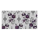 Elegant Purple Floral Jacquard Mesh Lace Fabric Satin Shawl 45  x 80 