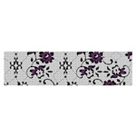 Elegant Purple Floral Jacquard Mesh Lace Fabric Oblong Satin Scarf (16  x 60 )