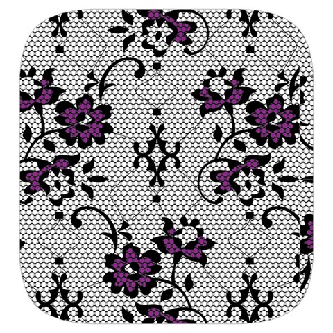 Elegant Purple Floral Jacquard Mesh Lace Fabric Toiletries Pouch from ArtsNow.com Side Right