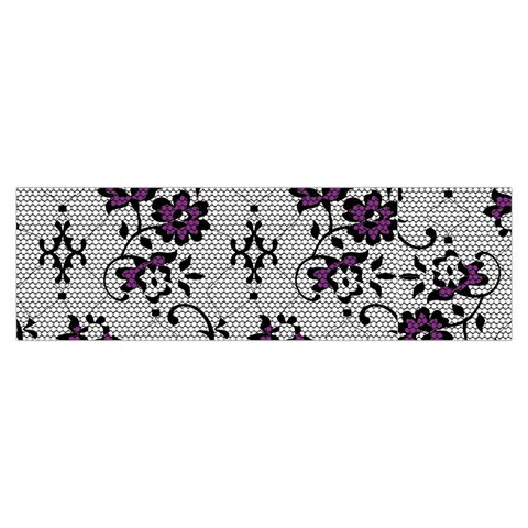 Elegant Purple Floral Jacquard Mesh Lace Fabric Toiletries Pouch from ArtsNow.com Hand Strap