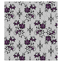 Elegant Purple Floral Jacquard Mesh Lace Fabric Drawstring Pouch (2XL) from ArtsNow.com Back