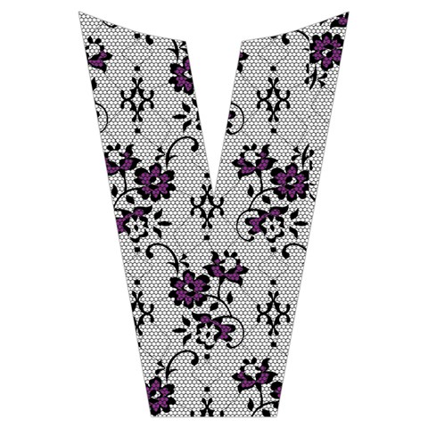 Elegant Purple Floral Jacquard Mesh Lace Fabric Short Sleeve Long Pants Satin Pajamas Set from ArtsNow.com Placket